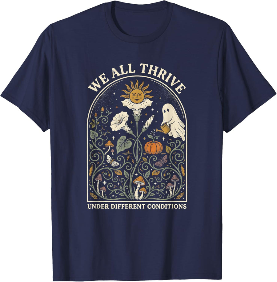 We All Thrive Under Different Conditions Ghost Plant T-Shirt - Navy Blue