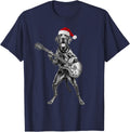 Dog Santa Great Dane Christmas Electric Guitar Jam T-Shirt - Navy Blue