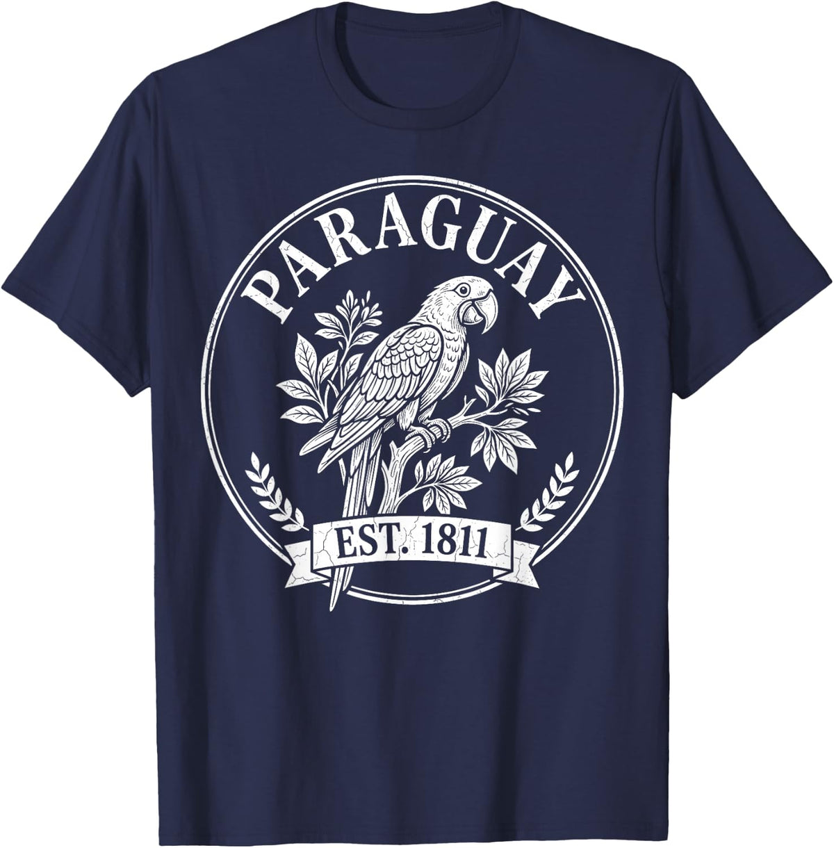 Paraguay Parrot Vintage T-Shirt - Navy Blue