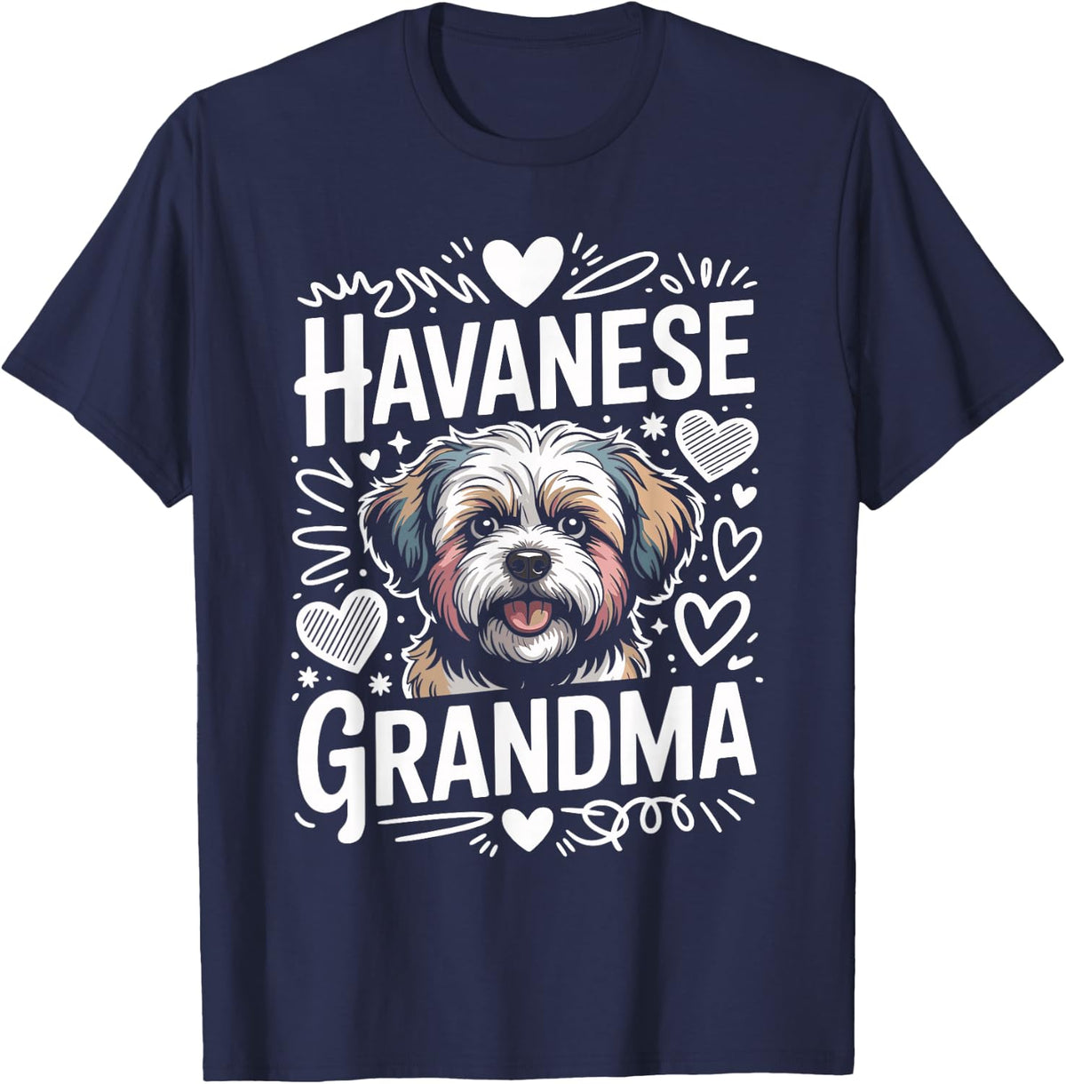 Havanese Grandma Grandmother T-Shirt - Navy Blue
