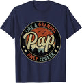 Pap Like A Grandpa Only Cooler Vintage Retro Father's Day T-Shirt - Navy Blue