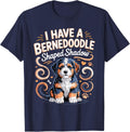 I Have A Bernedoodle Shaped Shadow Doodle Dog Owner T-Shirt - Navy Blue