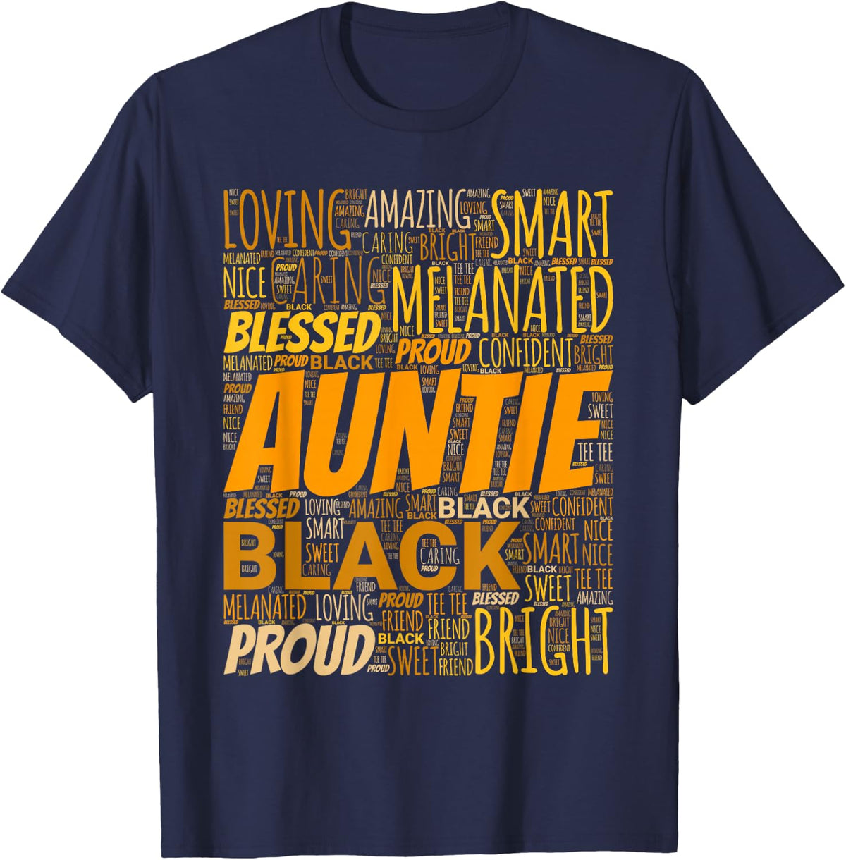 African American Aunt Auntie Tee Tee T-Shirt - Navy Blue