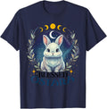 Blessed Ostara Pagan Spring Easter Rabbit Happy Ostara T-Shirt - Navy Blue