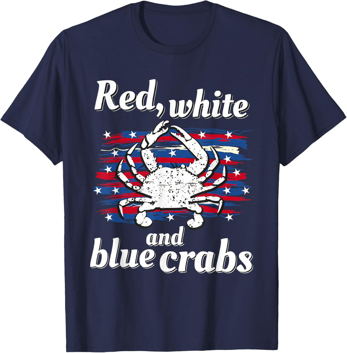 Blue Crab Men Women Kids Boys Girls Patriotic 4th of July T-Shirt - Navy Blue