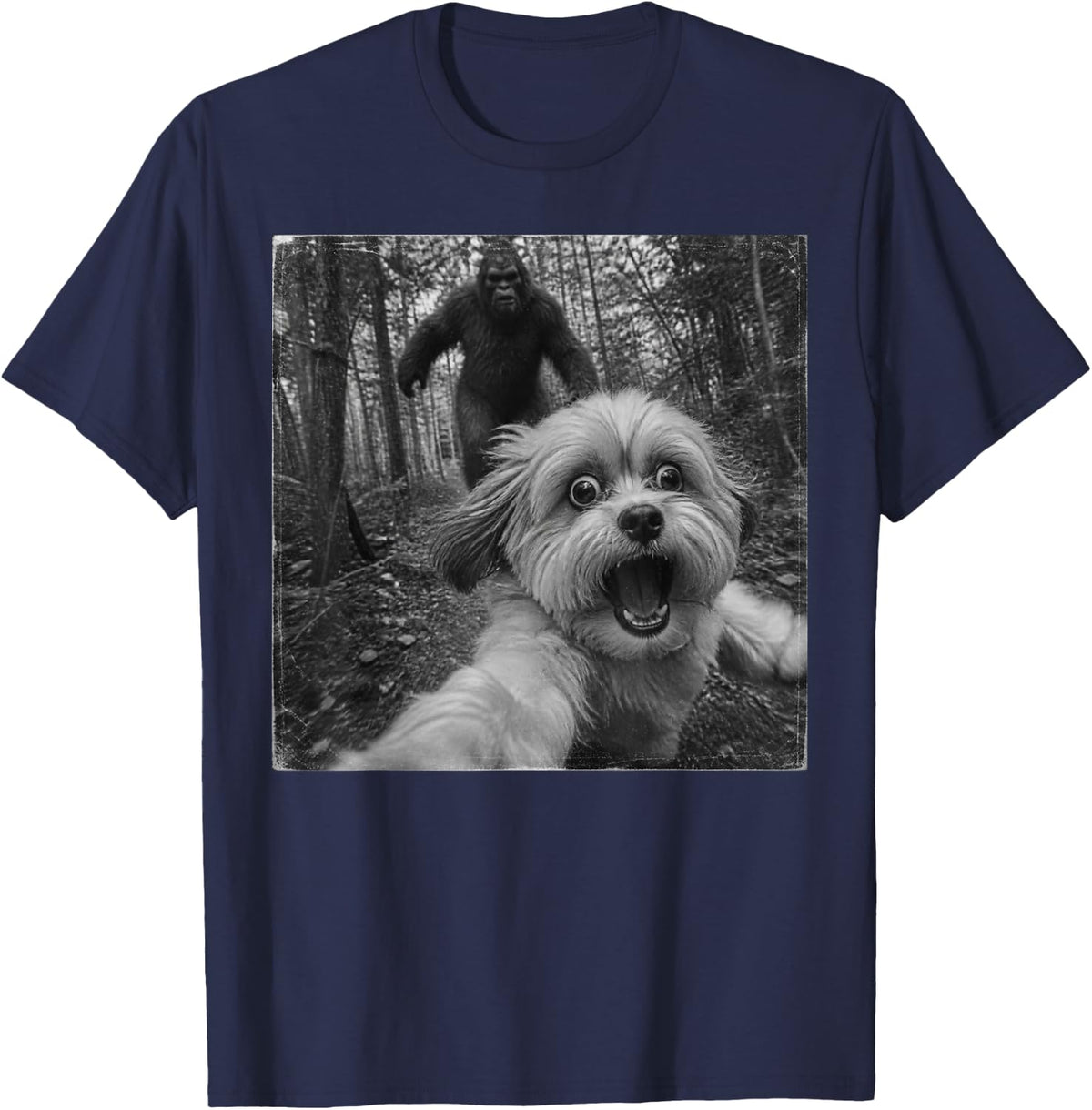 Funny Bigfoot Havanese T-Shirt - Navy Blue