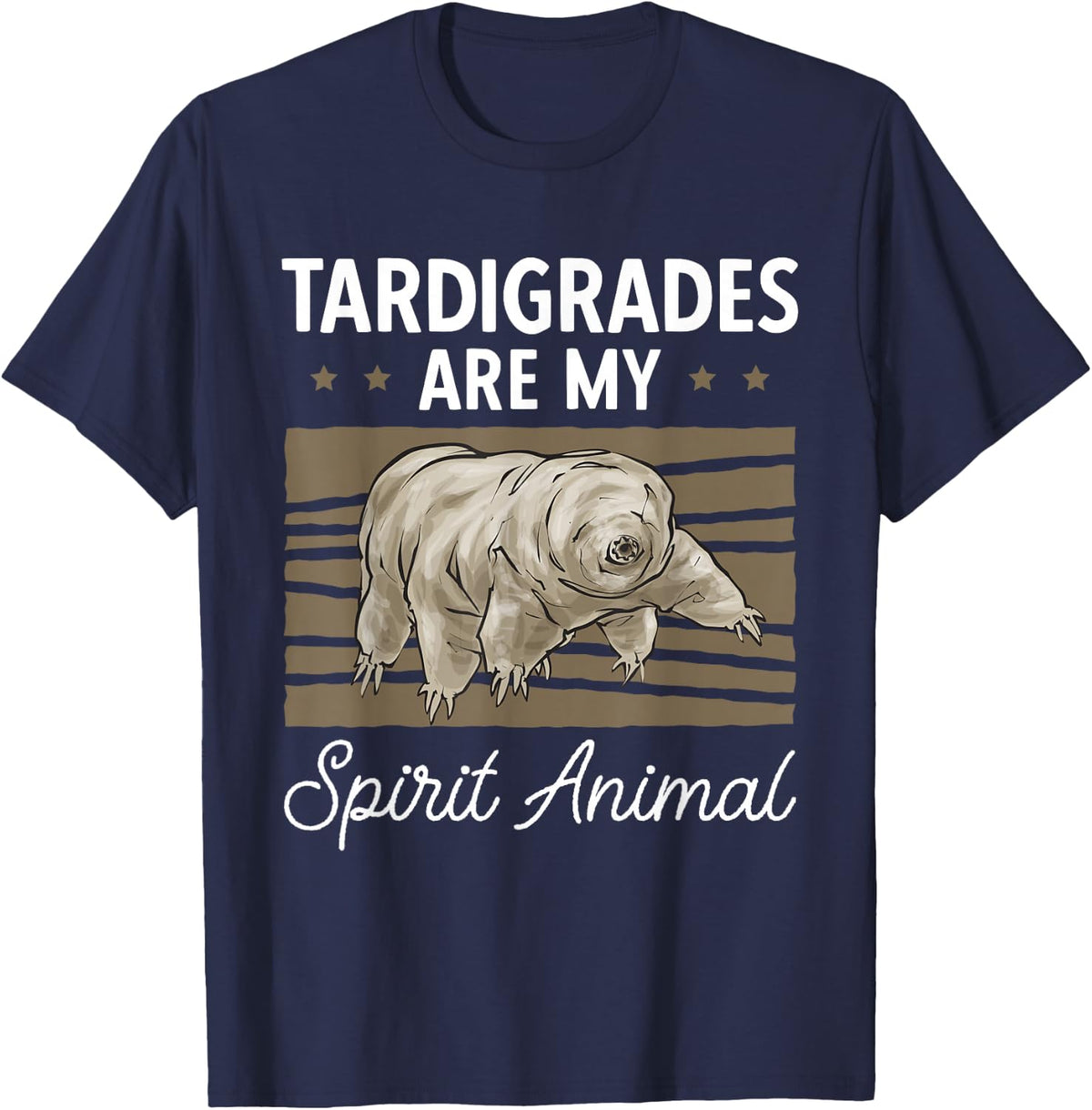 Tardigrade Microbiology Biologist Water Bear Science T-Shirt Tee - Navy Blue