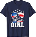 All American Girl 4th of July Matching Family T-Shirt - Navy Blue