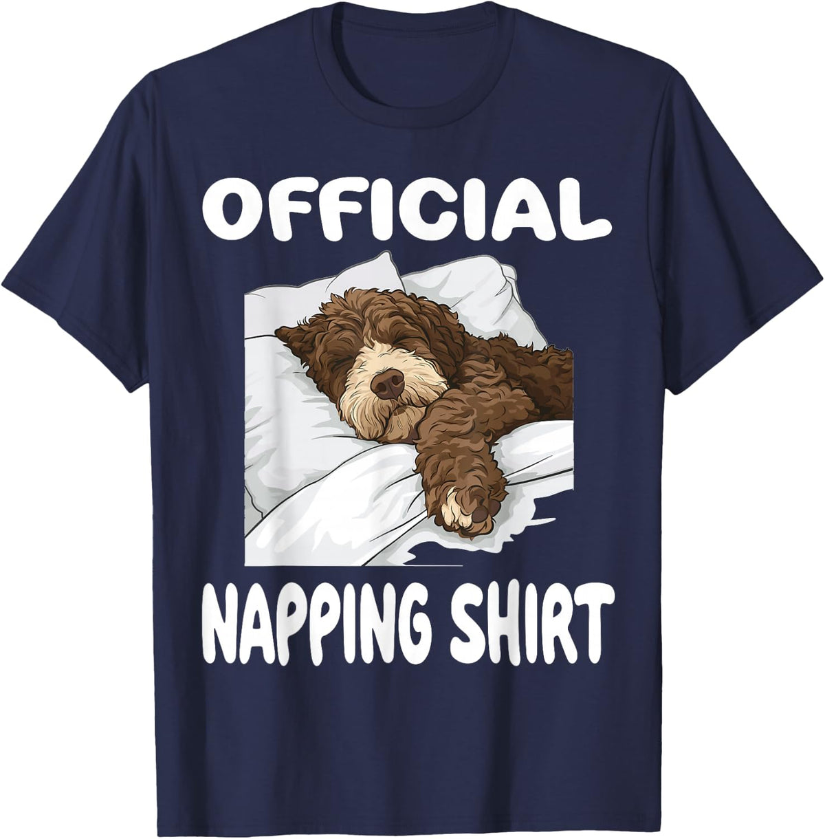 Bernedoodle Dog Pajamas Nightgown Official Napping T-Shirt - Navy Blue