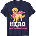 Great Dane Dog Hero for Breast Cancer Awareness Supporter T-Shirt - Navy Blue