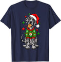 Santa Great Dane Dog Holding Gingerbread Cookie Christmas T-Shirt - Navy Blue