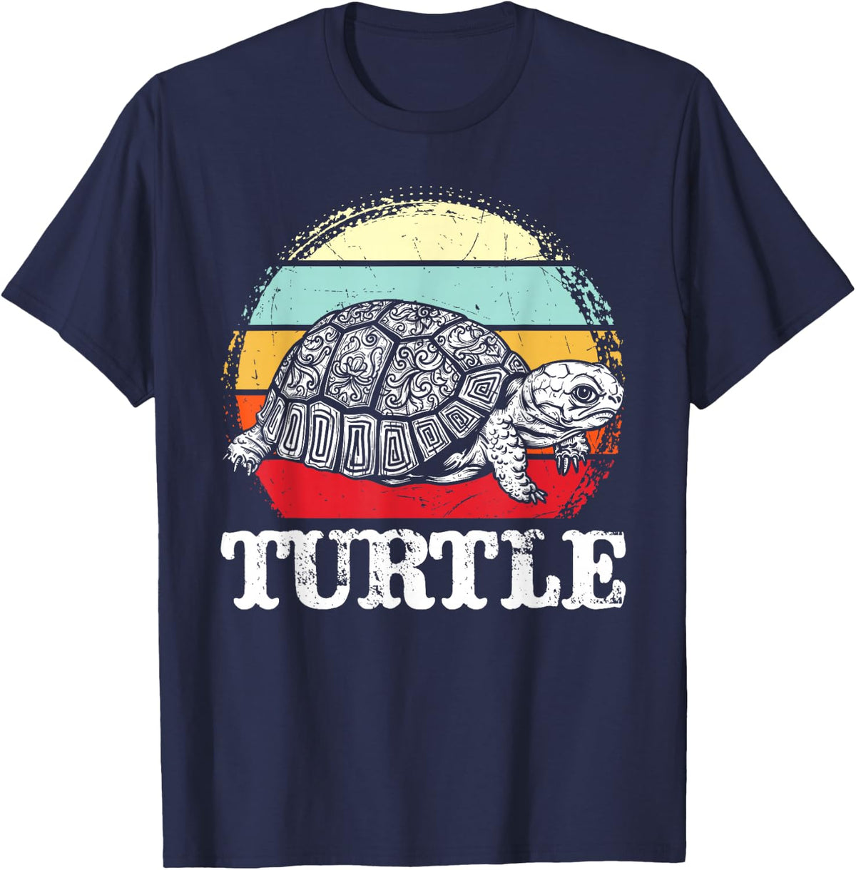 Retro Turtle T-Shirt - Navy Blue