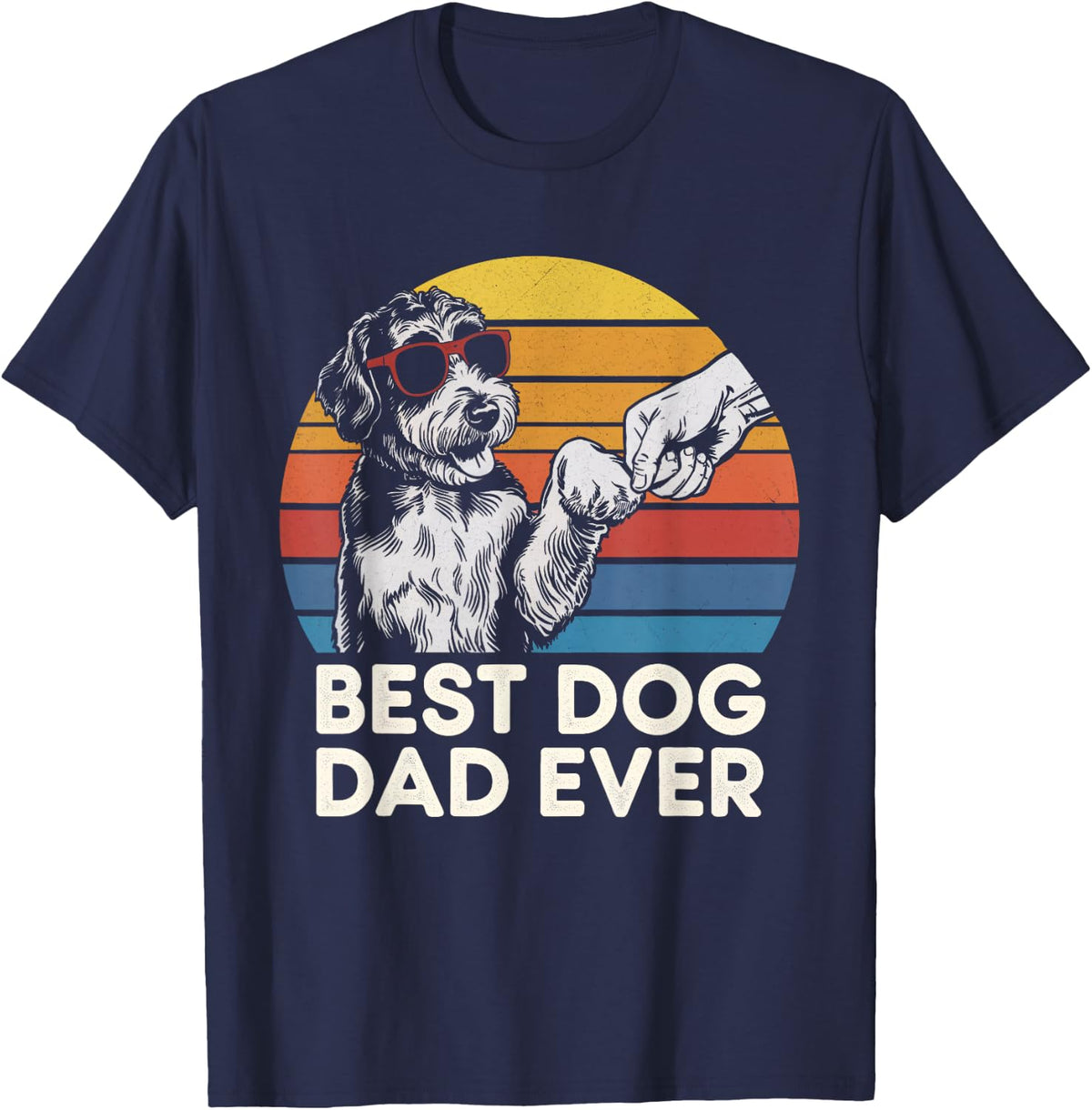 Bernedoodle Dad Best Dog Dad Father's Day Men T-Shirt - Navy Blue