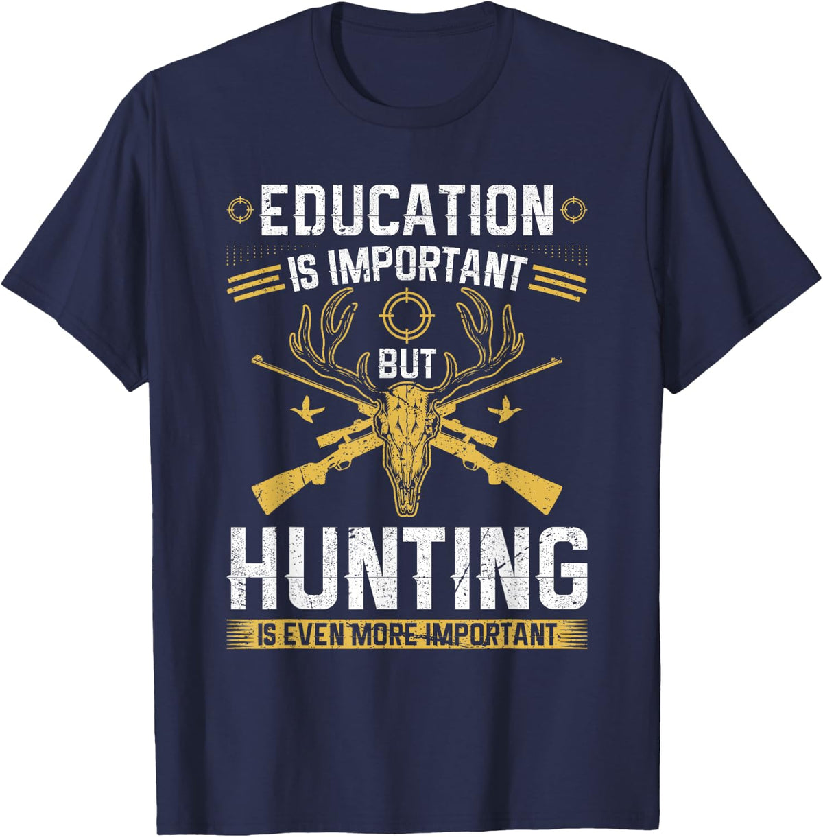 Hunting is More Important Elk Hunter Season T-Shirt - Navy Blue
