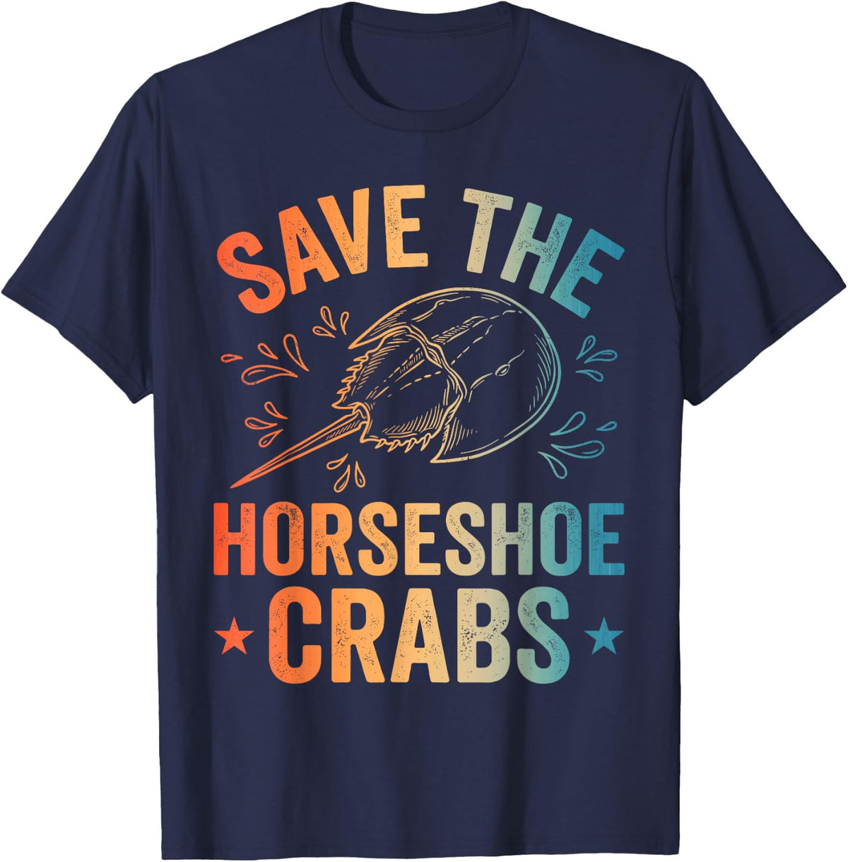 Cool Horseshoe Crab Art for Men Women Kids Horseshoe Crab T-Shirt - Navy Blue