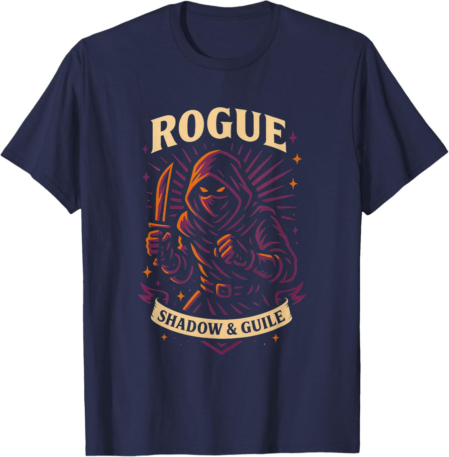 RPG Gamer Rogue D20 Dice Nerdy Geek Men Women Kids T-Shirt - Navy Blue