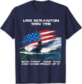USS Scranton SSN-756 American Flag Submarine Veteran Xmas Women Men T-Shirt - Navy Blue