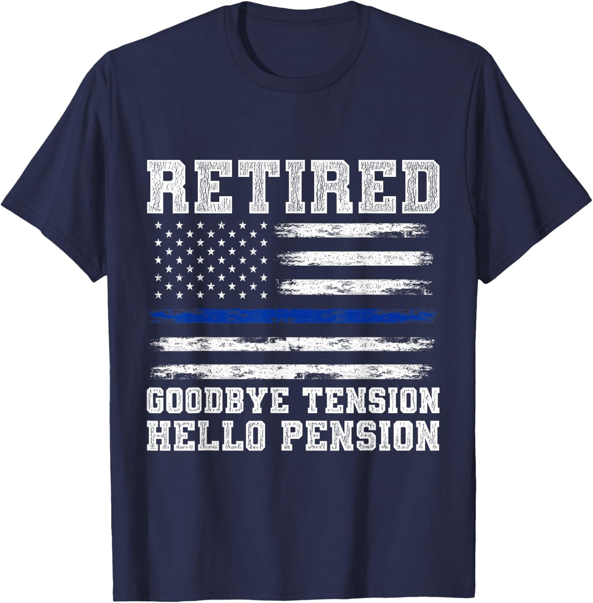 Retired Policeman Funny Sheriff Retirement Gift Police T-Shirt - Navy Blue