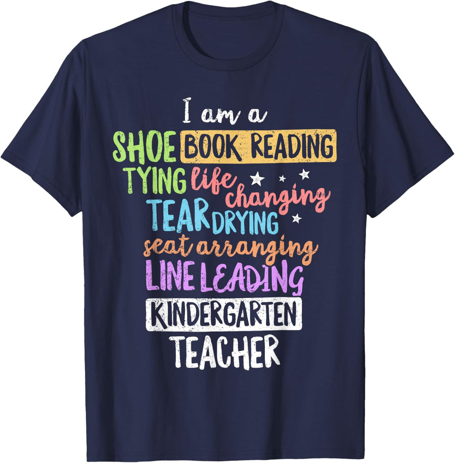 I Am A Kindergarten Teacher Shirt Creative Gift T-Shirt - Navy Blue