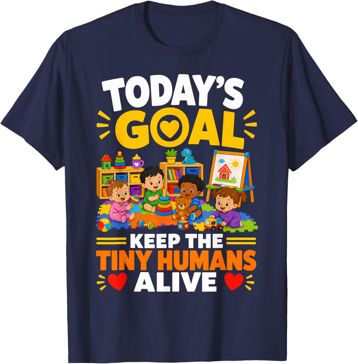 Daycare Teacher Toddler Room Childcare Appreciation T-Shirt - Navy Blue