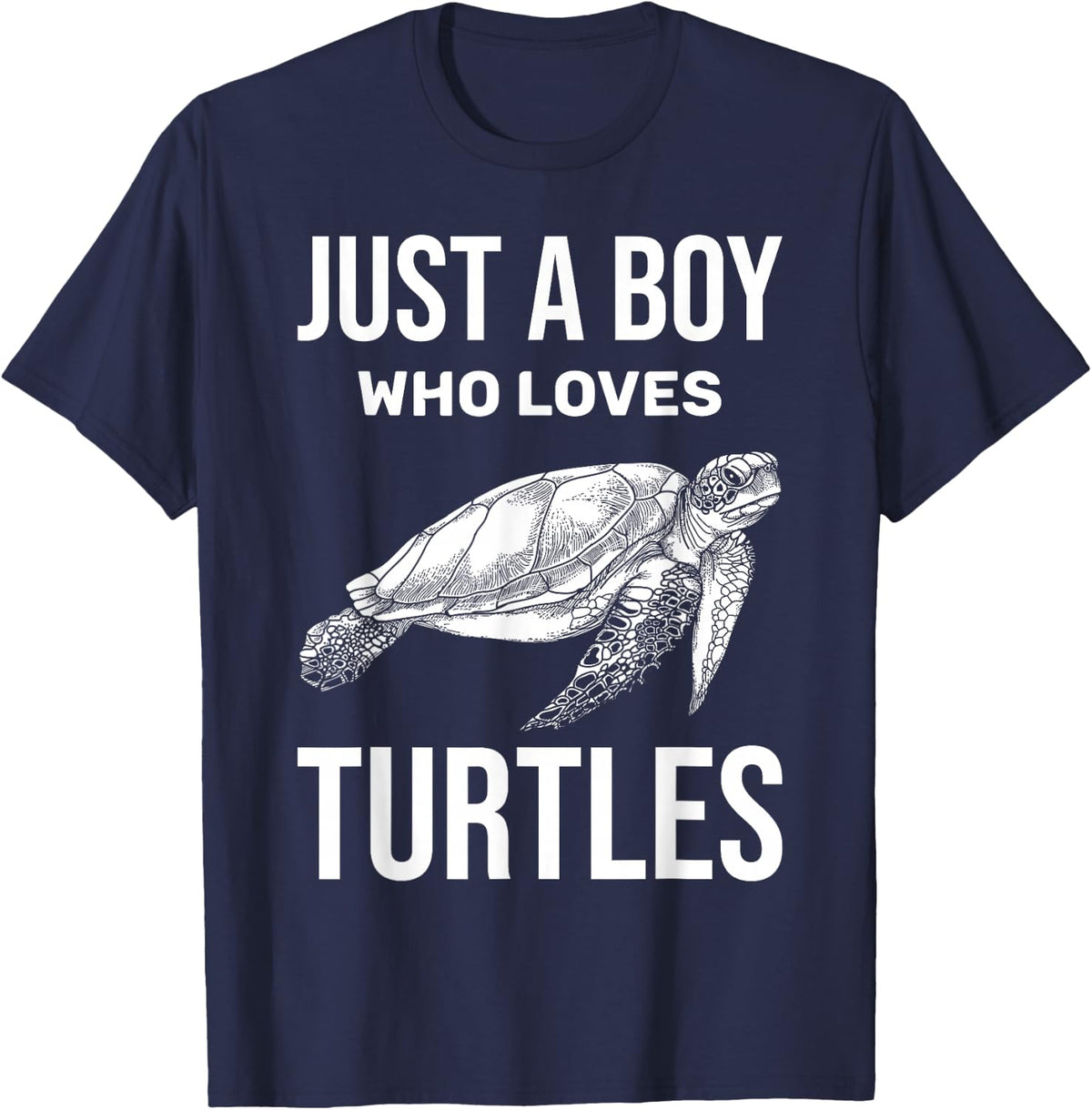 Aquarium Pet Ocean Animal Lover Turtle Boys T-Shirt - Navy Blue