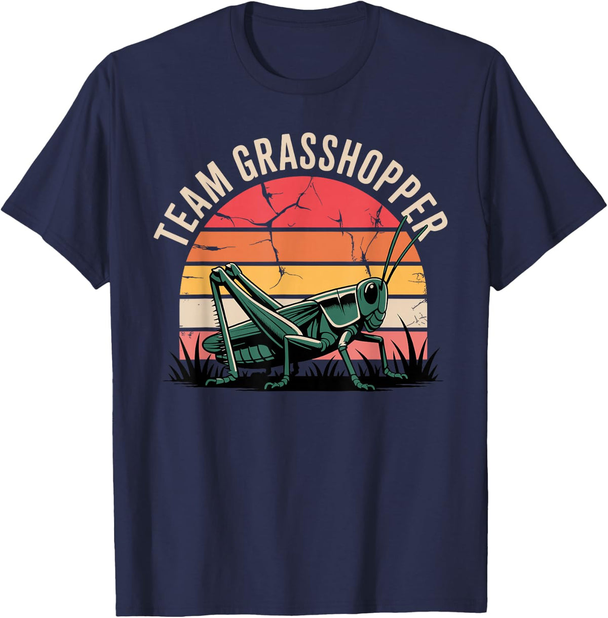 Grasshopper Art for Men Women Kids Bug Insect Grasshopper T-Shirt - Navy Blue