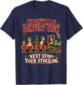 Bernedoodle Dog Vintage Christmas Steam Train T-Shirt - Navy Blue