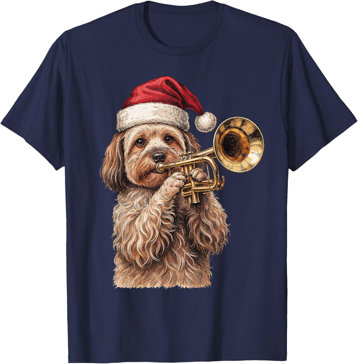 Santa Havanese Trumpet Brass Band T-Shirt - Navy Blue