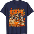 Tis The Season Thanksgiving Great Dane Pumpkin Costume T-Shirt - Navy Blue