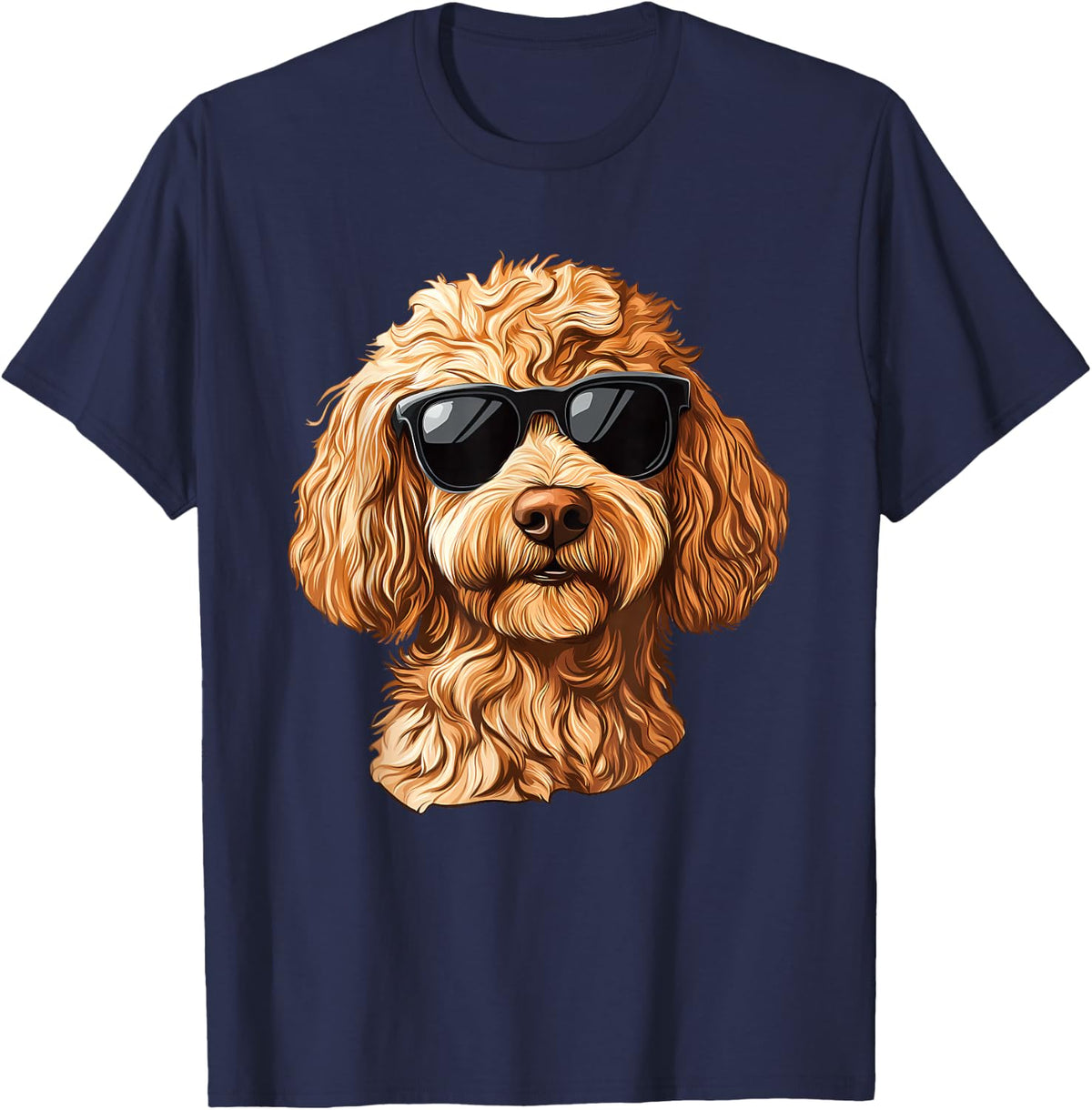 Goldendoodle Sunglasses T-Shirt - Navy Blue