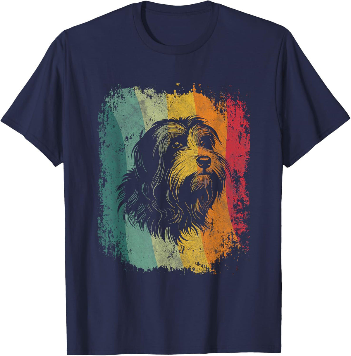 Retro Vintage Design Havanese Dog T-Shirt - Navy Blue