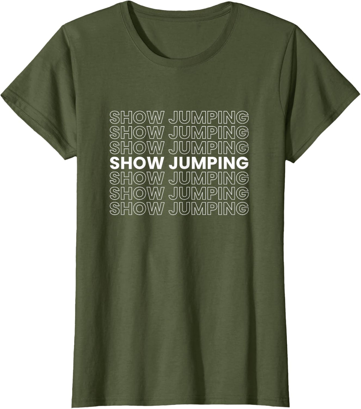 Show Jumping Show Jumper T-Shirt - Olive Green
