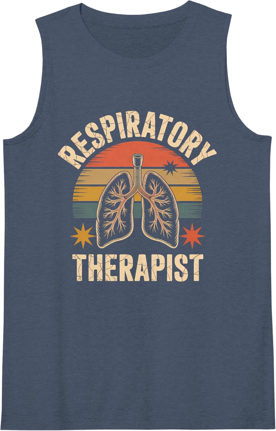 Women's Respiratory Therapist Lung Care Medical Professional Sleeveless Tank Top - Navy Blue