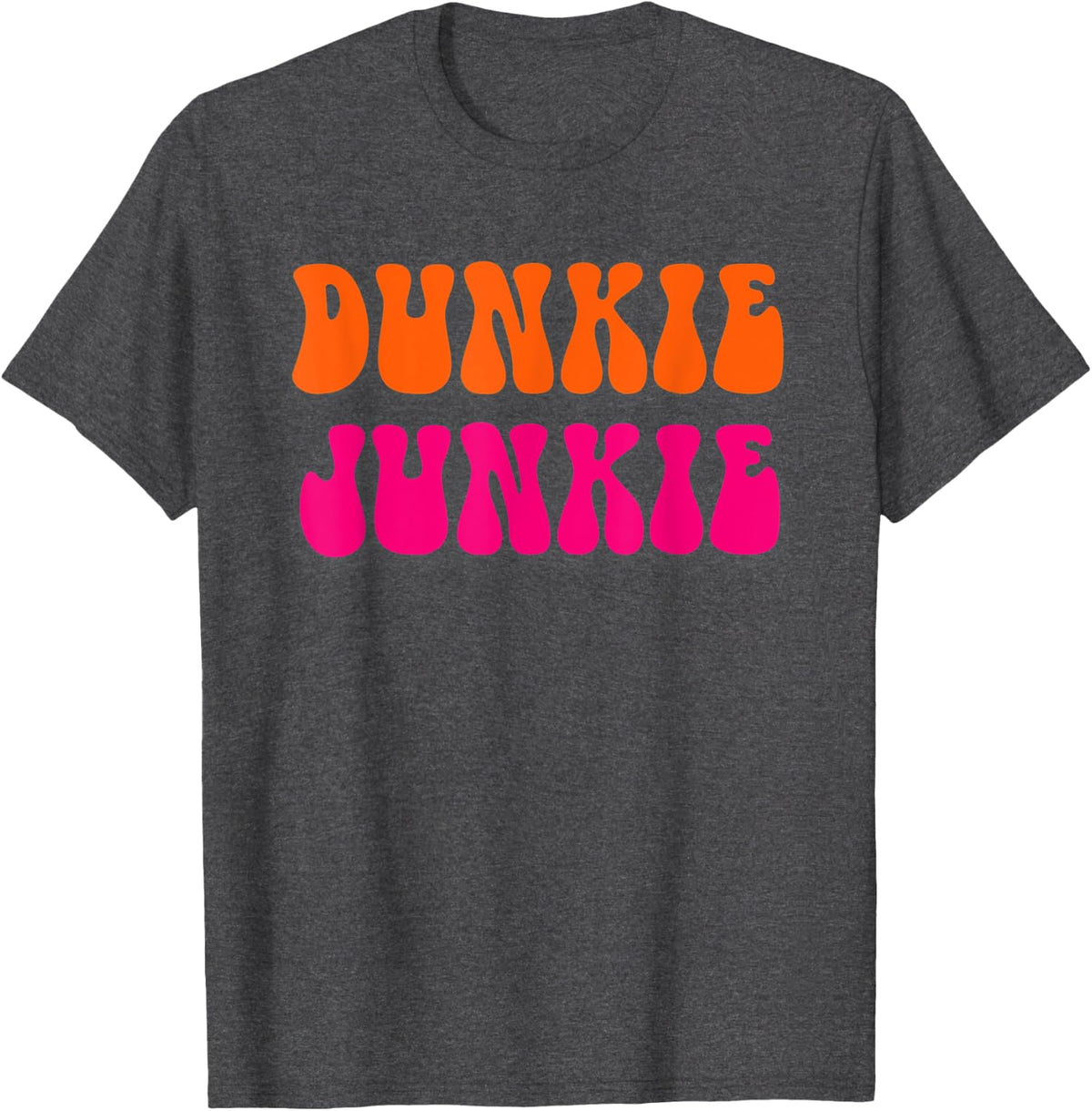 Dunkie Junkie Unisex Funny Coffee Lovers T-Shirt - Dark Heather Grey