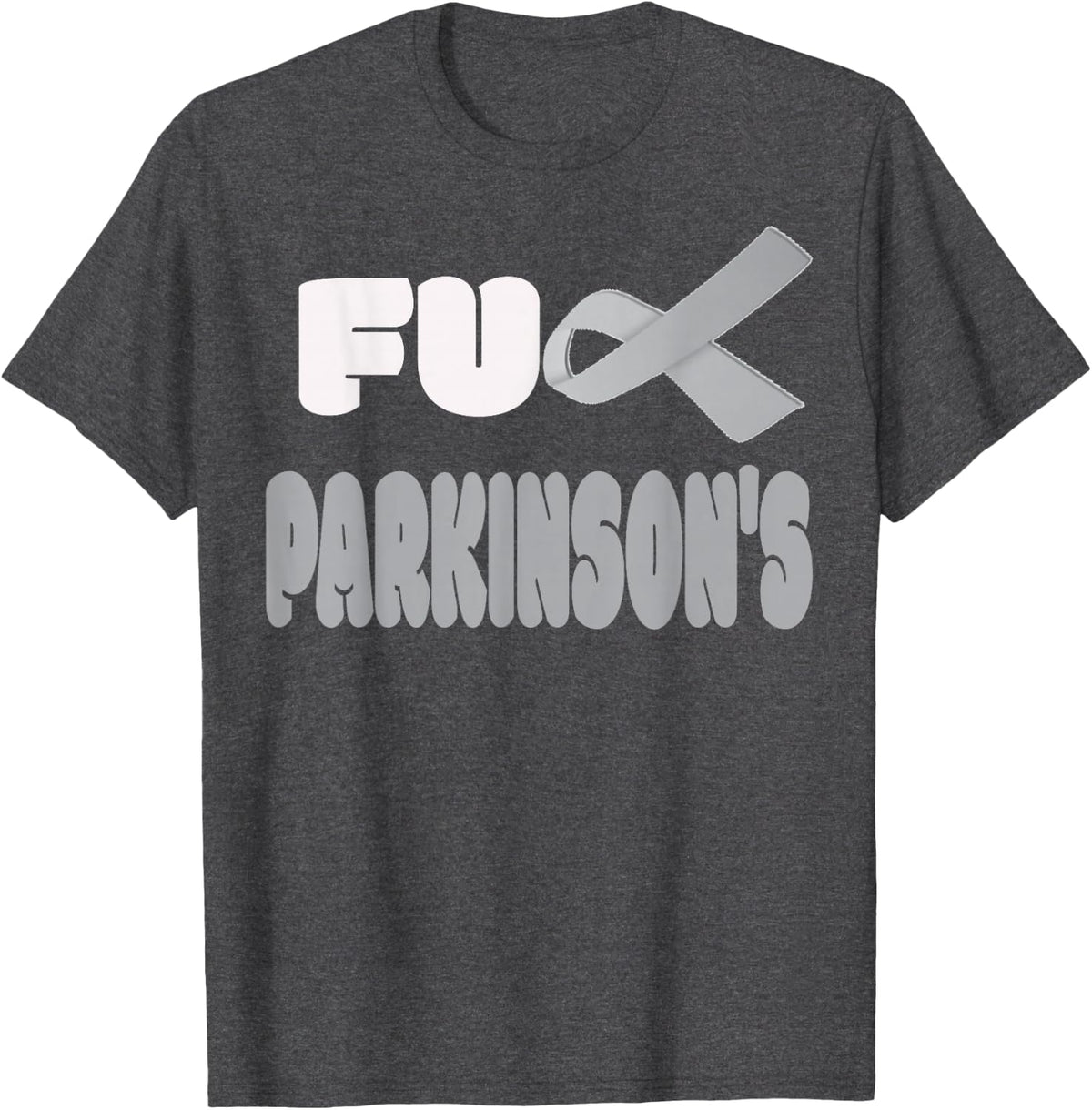 Fuck Parkinson's Disease Warrior Awareness Faith T-Shirt T-Shirt - Dark Heather Grey