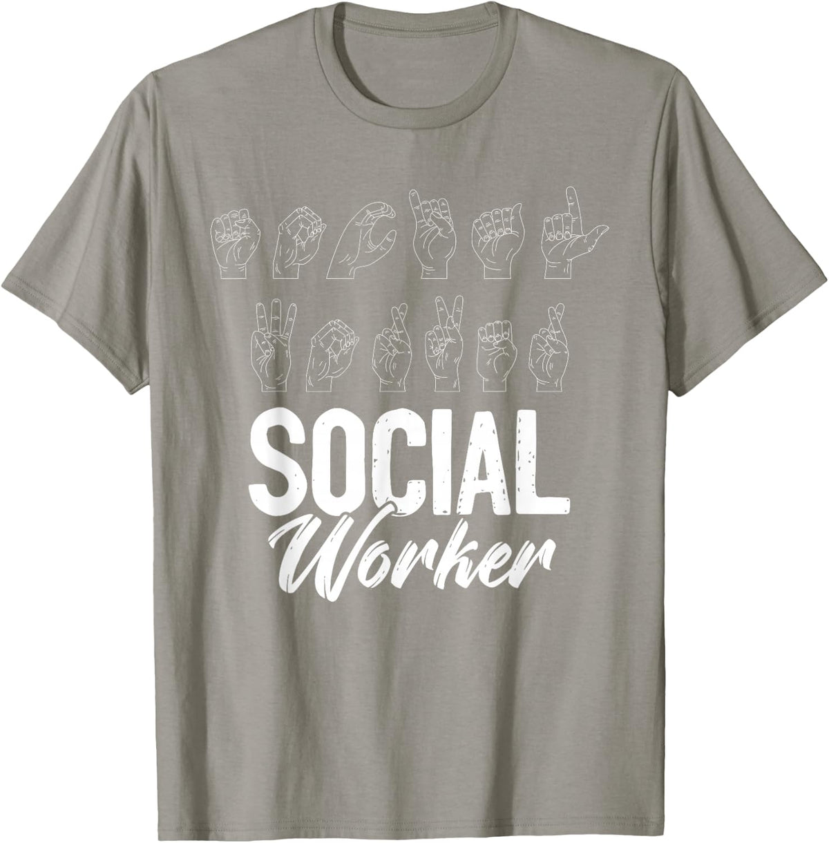 Social Worker ASL Language Melanin Social Caseworker T-Shirt - Slate Grey
