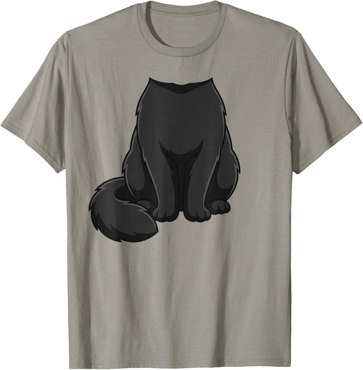 Black Persian Cat Costume Body Graphic Funny Halloween T-Shirt - Slate Grey