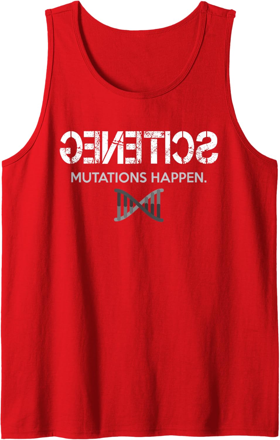 Genetics Mutations Happen Funny Science Gene Sleeveless Tank Top - Red