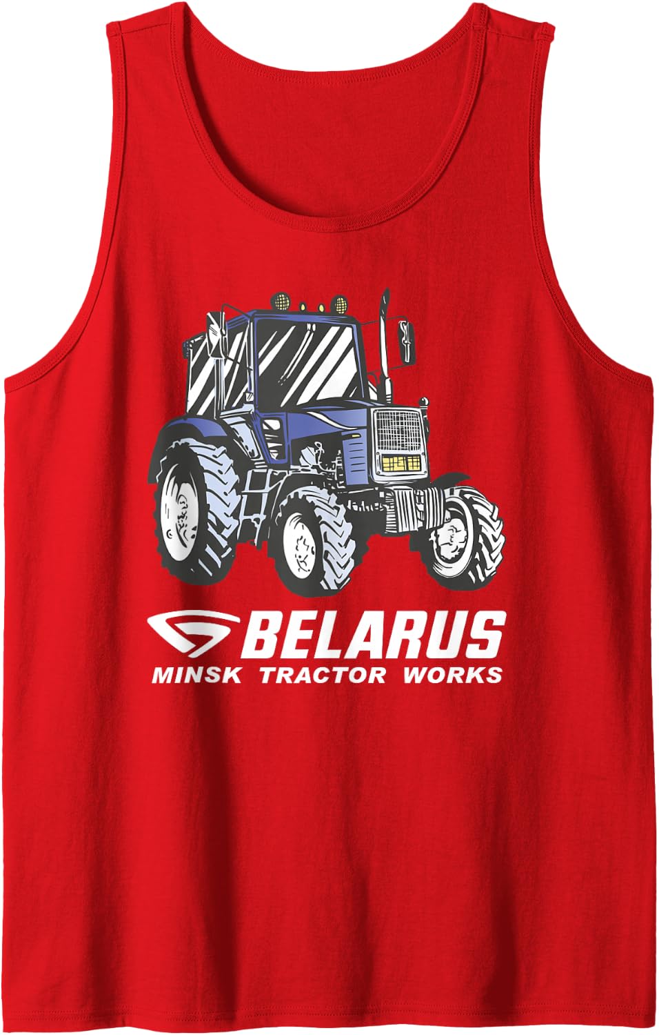 Belarus Farmer Tractor Sleeveless Tank Top - Red