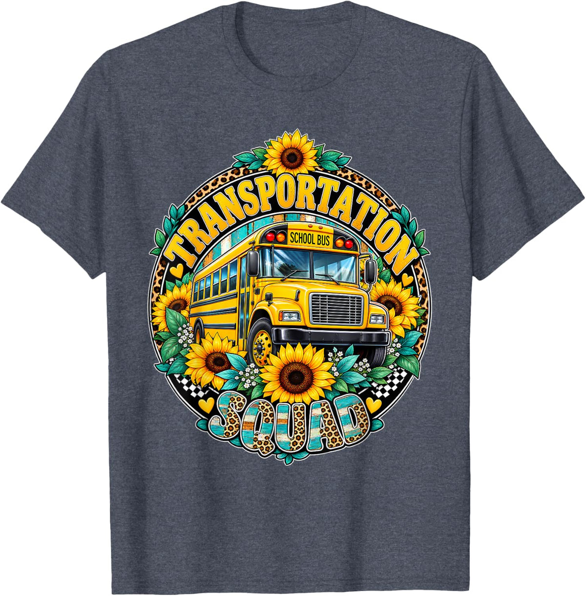 Transportation Squad Driving Bus Driver Bus Driver Shirt T-Shirt - Heather Blue
