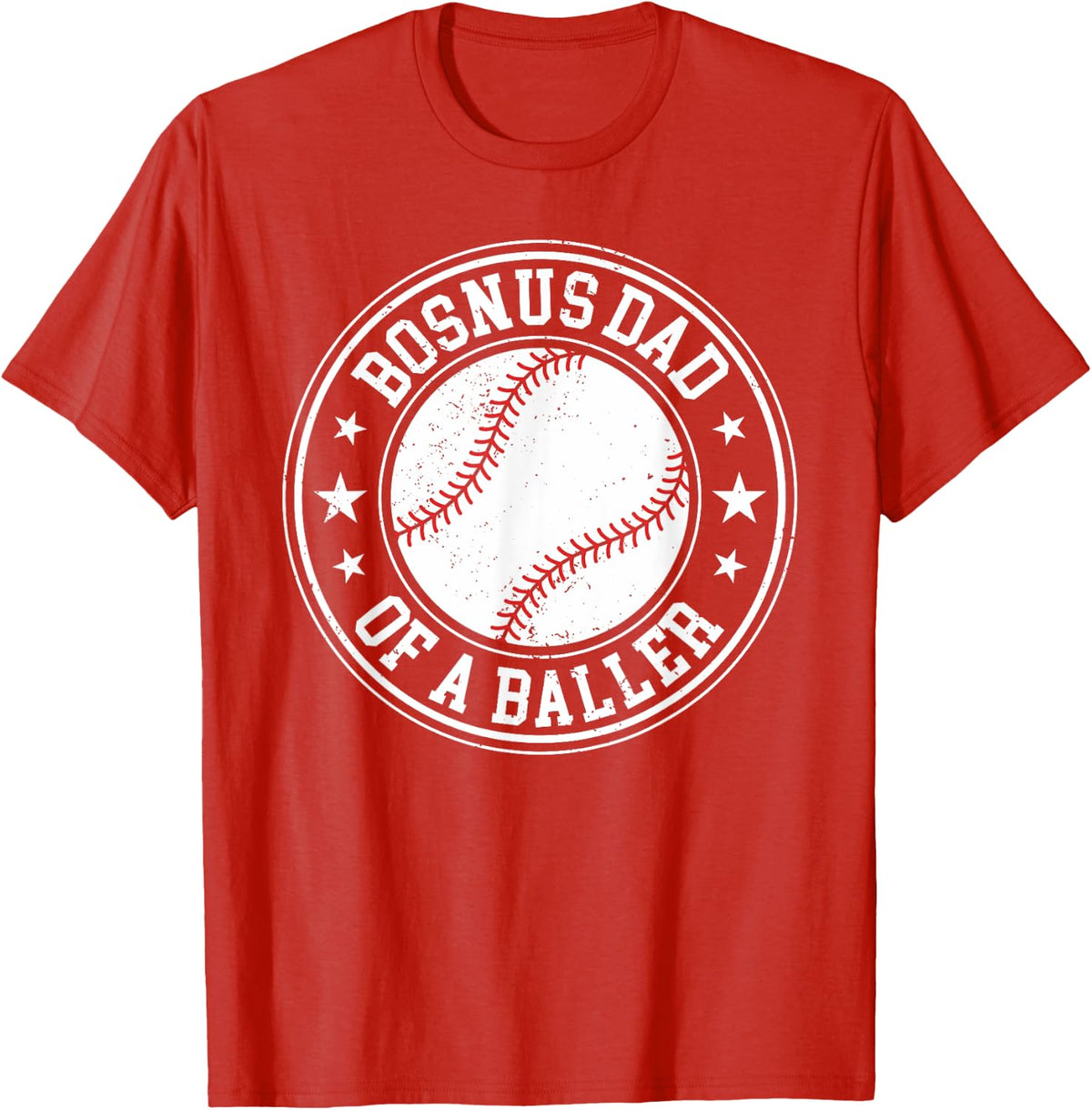Bonus Dad Shirt - Baseball Dad Fathers Day T-Shirt - Red