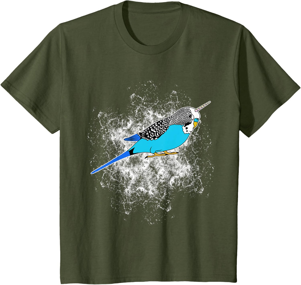 Budgie Graphic Pet Bird Parakeet Budgerigar Graphic T-Shirt - Olive Green