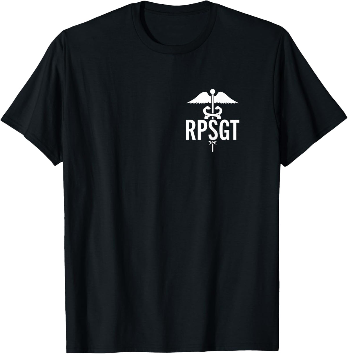 Sleep Technologist Polysomnographic Tech RPSGT Caduceus T-Shirt - Black