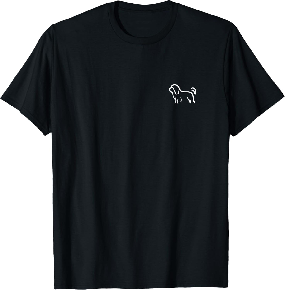 Simple Minimalist Badge Patch Line Art Havanese HAV T-Shirt - Black