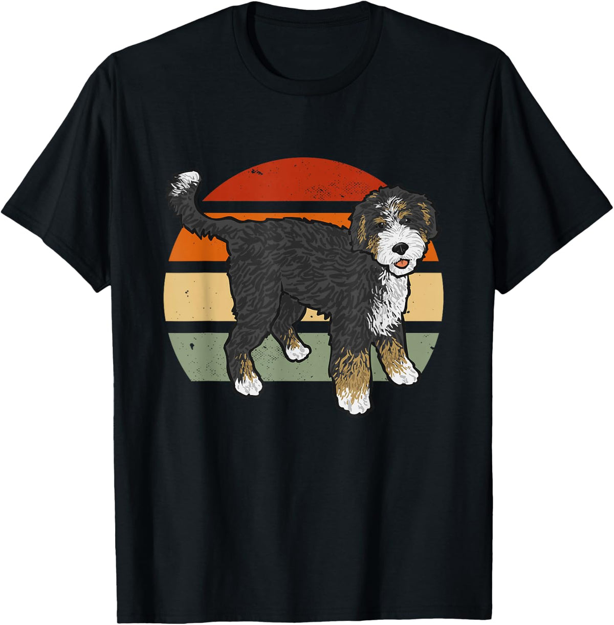Retro Vintage Bernedoodle Dog T-Shirt - Black