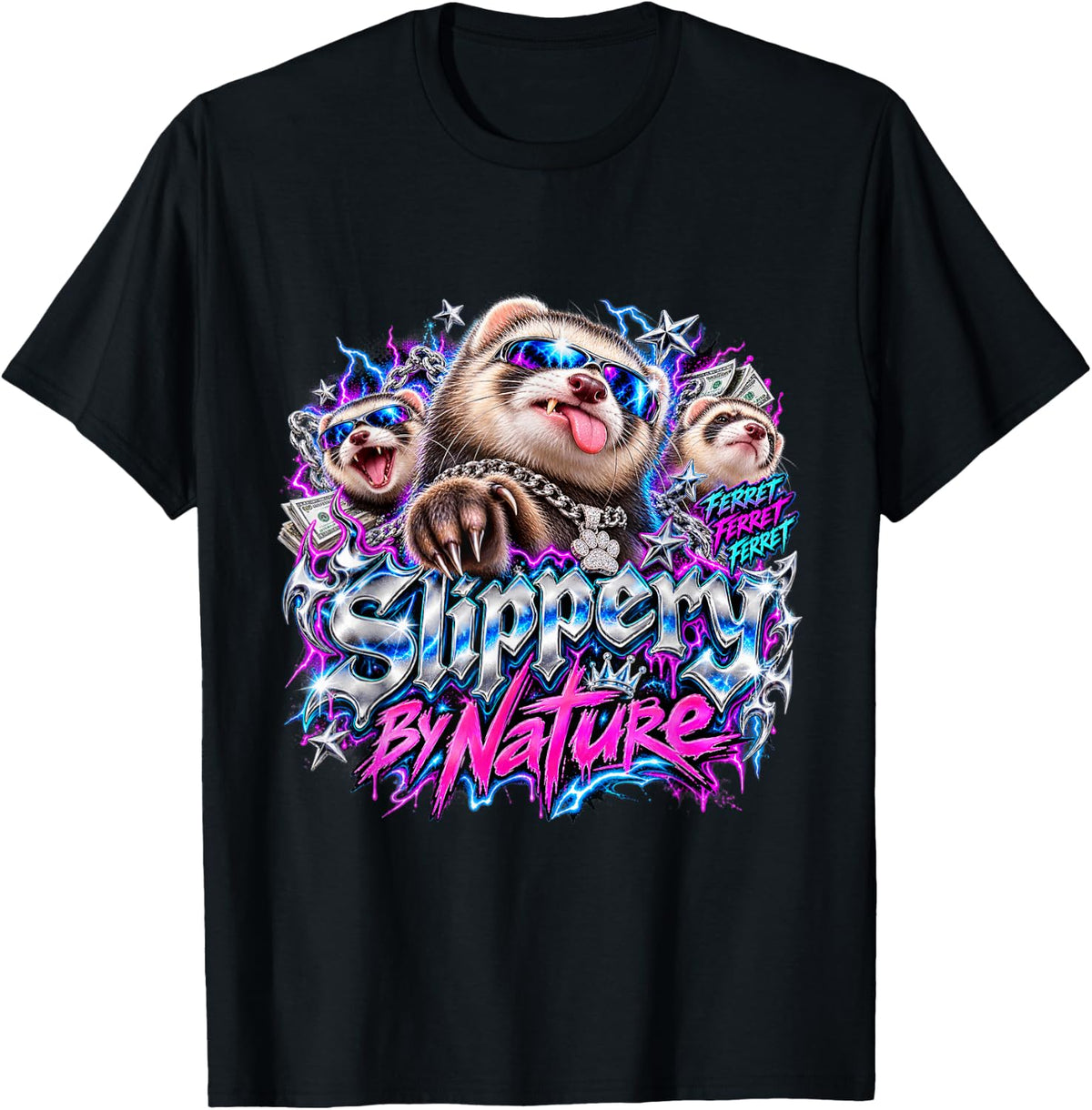 Bootleg Ferret - Slippery By Nature T-Shirt - Black