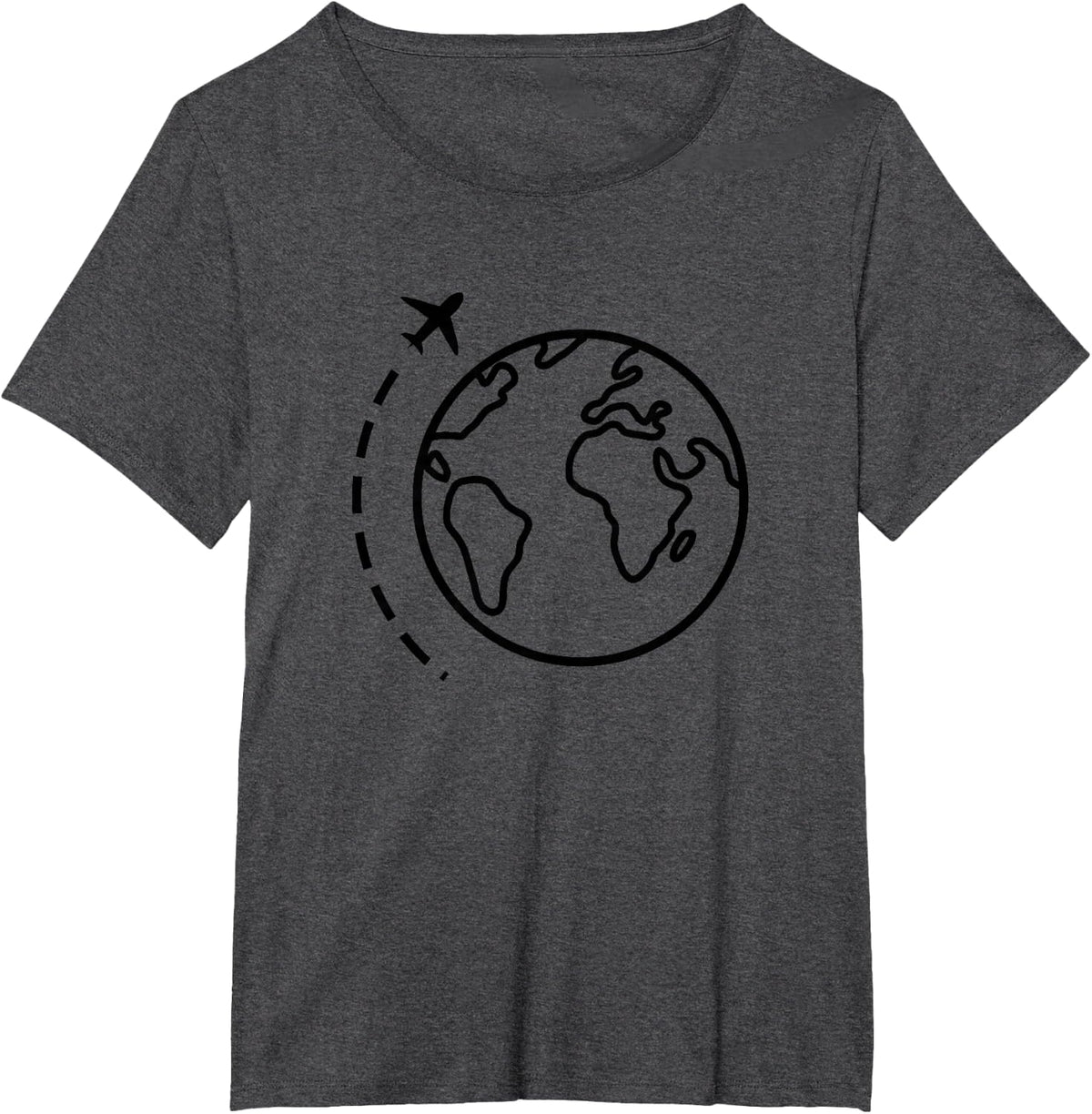 World Travel Retro Pilot Flight Attendant Traveler Gift T-Shirt - Dark Heather Grey