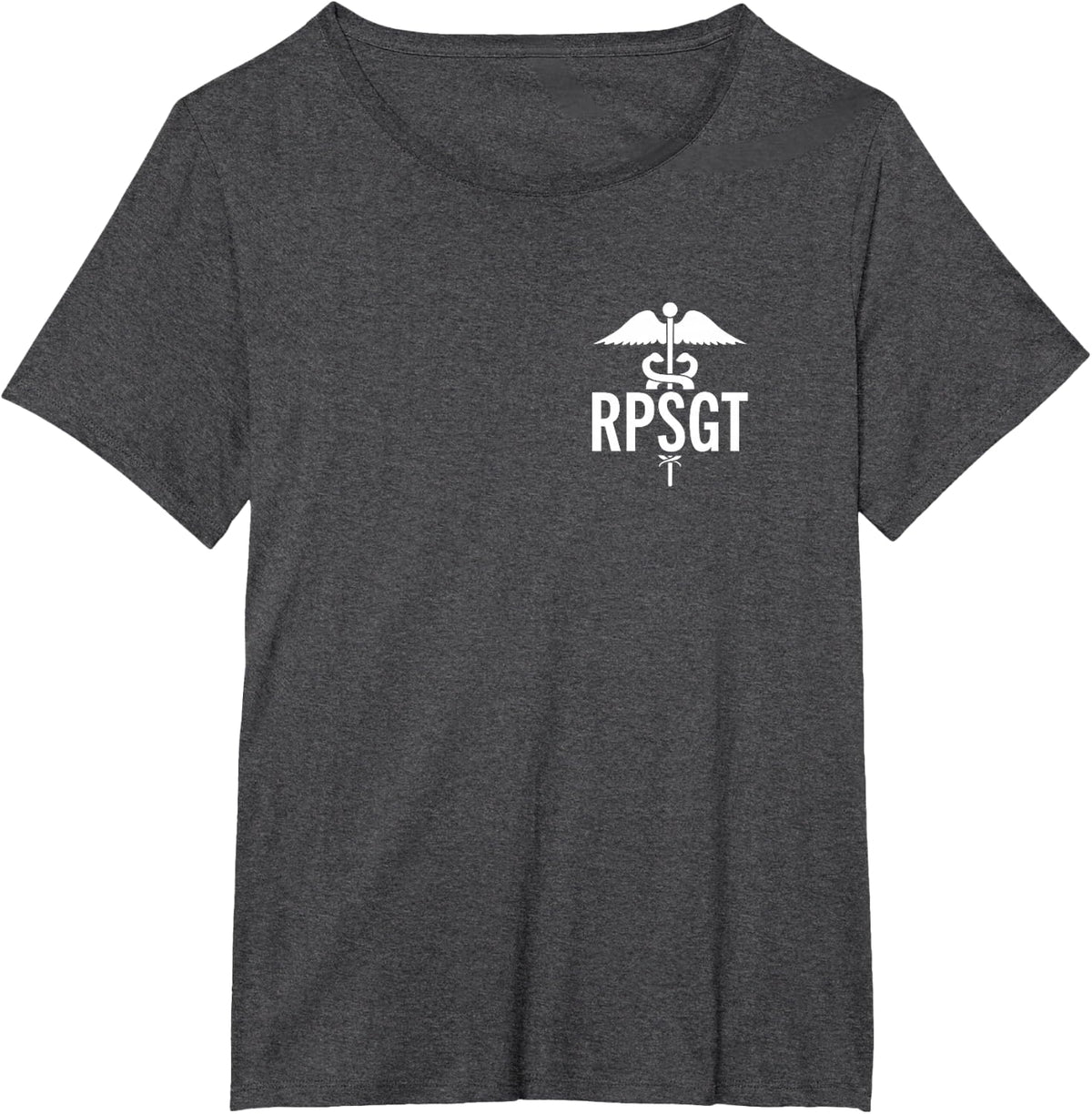Sleep Technologist Polysomnographic Tech RPSGT Caduceus T-Shirt - Dark Heather Grey