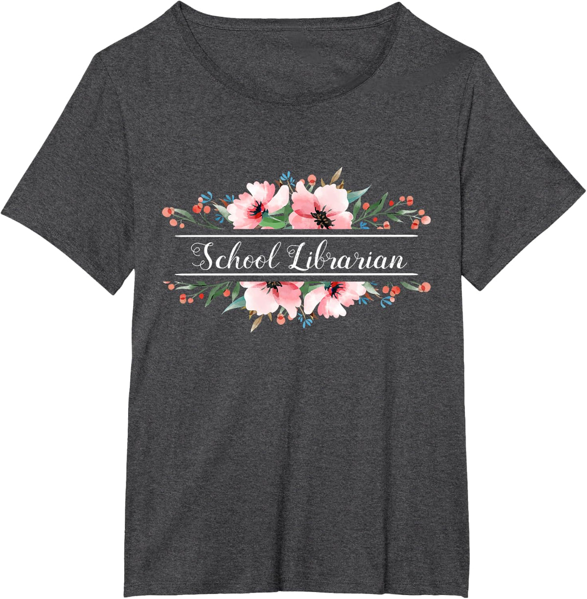 Flower School Librarian T-Shirt - Dark Heather Grey