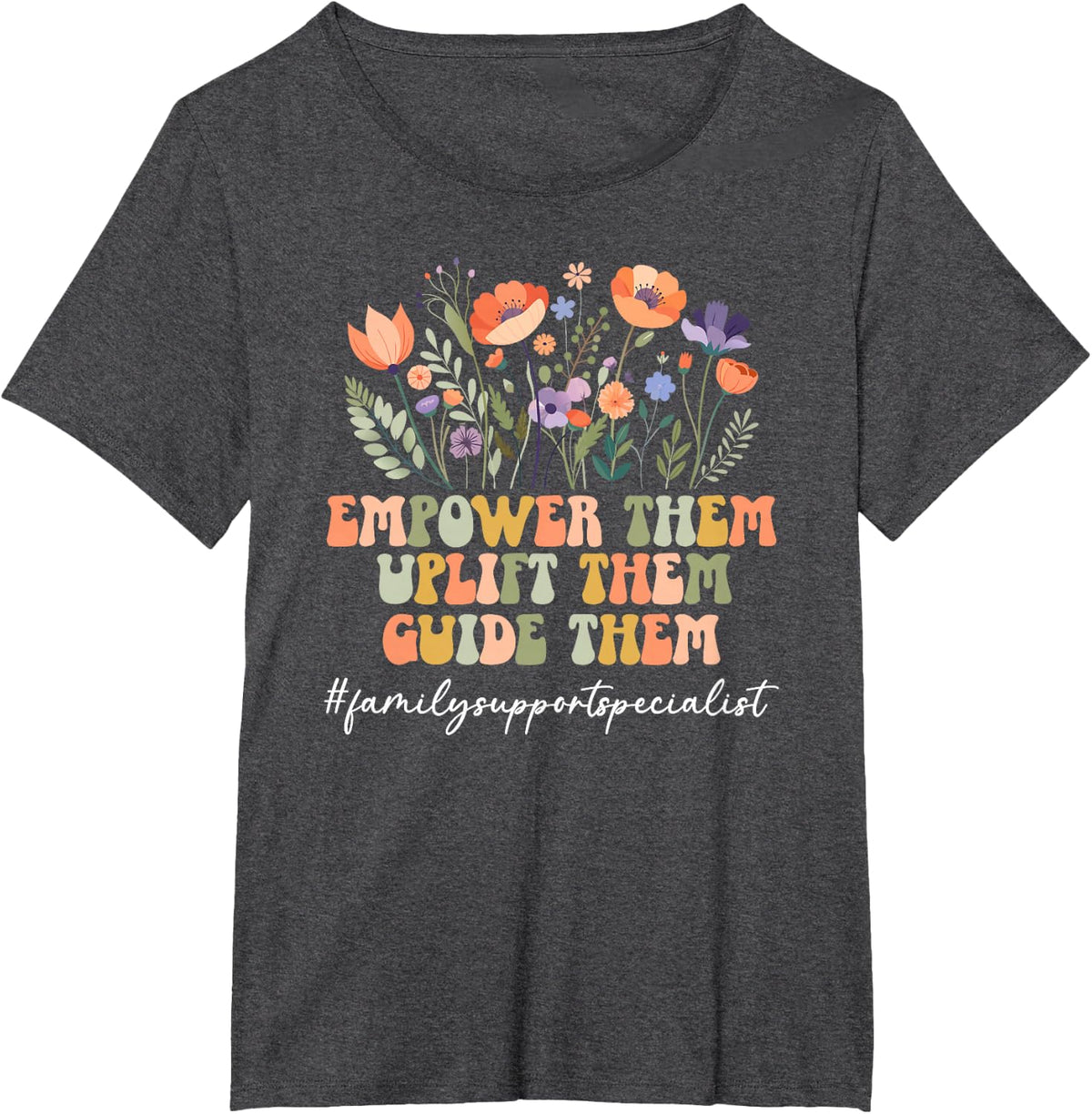 Groovy Family Support Specialist Family Service T-Shirt - Dark Heather Grey